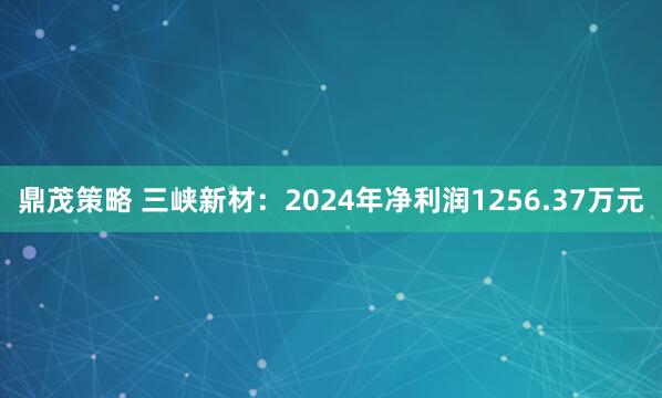 鼎茂策略 三峡新材：2024年净利润1256.37万元